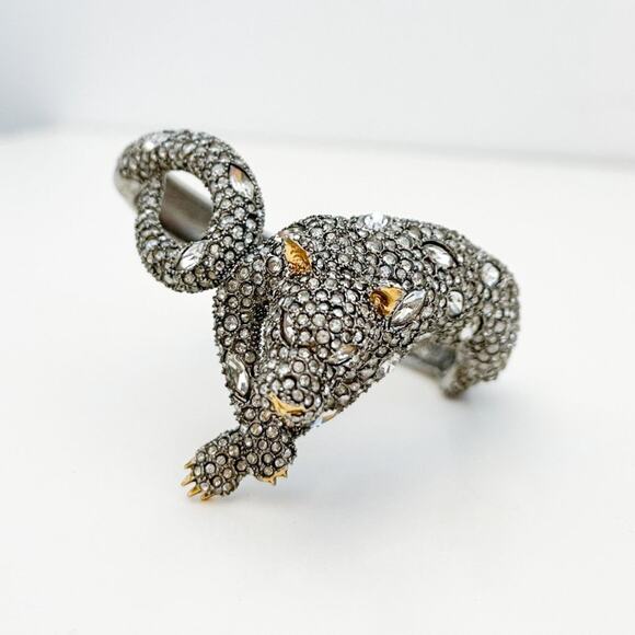 ALEXIS BITTAR Elements Moonlight Crystal Panther Bracelet Gunmetal - Picture 3 of 12